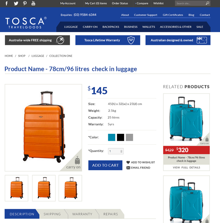 tosca travel goods